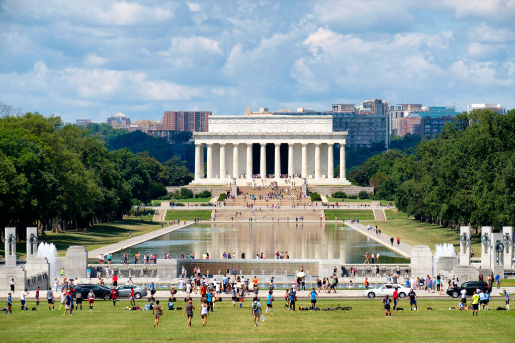 The National Mall in Washington D.C. with a view of the Lincoln