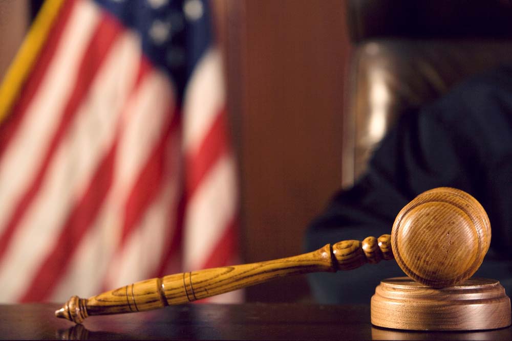 Scene of a courtroom