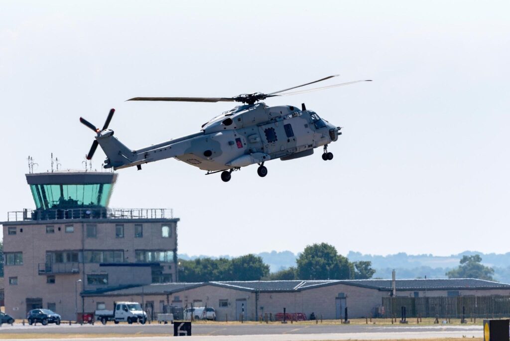 Helicopter taking off